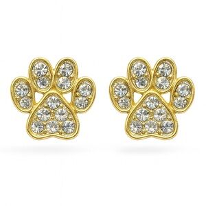 Gold Paw Print Earrings